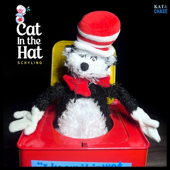 Sold Dr. Seuss Cat In The Hat Jack In The Box Schylling Tin Toy Wind Up Tested - Picture 3 of 12